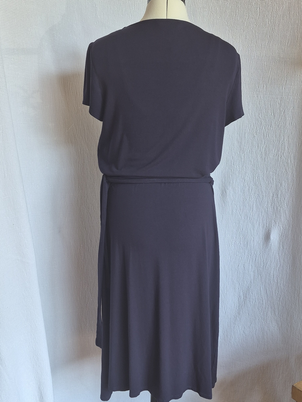 Boden Navy Wrap-Style Midi Dress with Side Tie - Picture 2 of 12